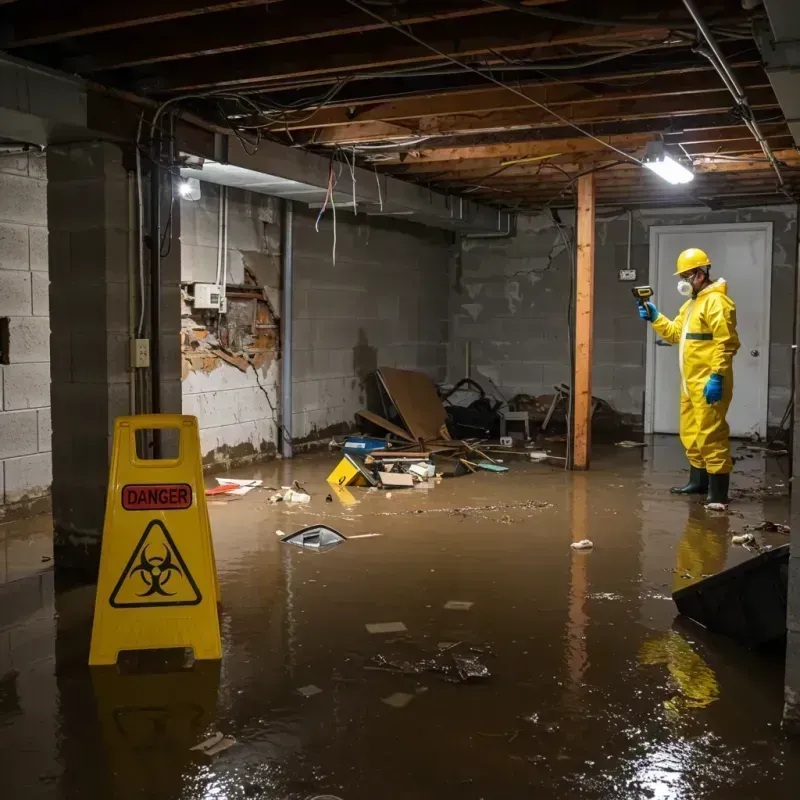 Flooded Basement Electrical Hazard in Cos Cob, CT Property